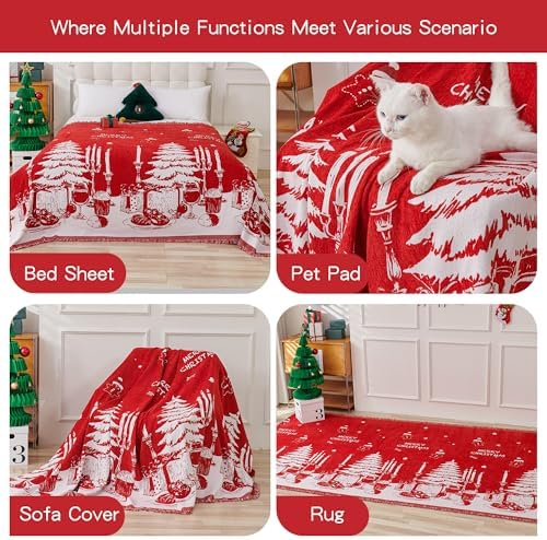 MYSKY HOME Christmas Couch Cover, Sofa Cover - Image 5