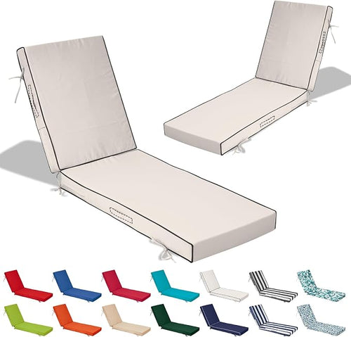 72x21x4in Lounge Cushions for Outdoor Furniture, Outdoor Lounge Chair Cushions by Odsiikly