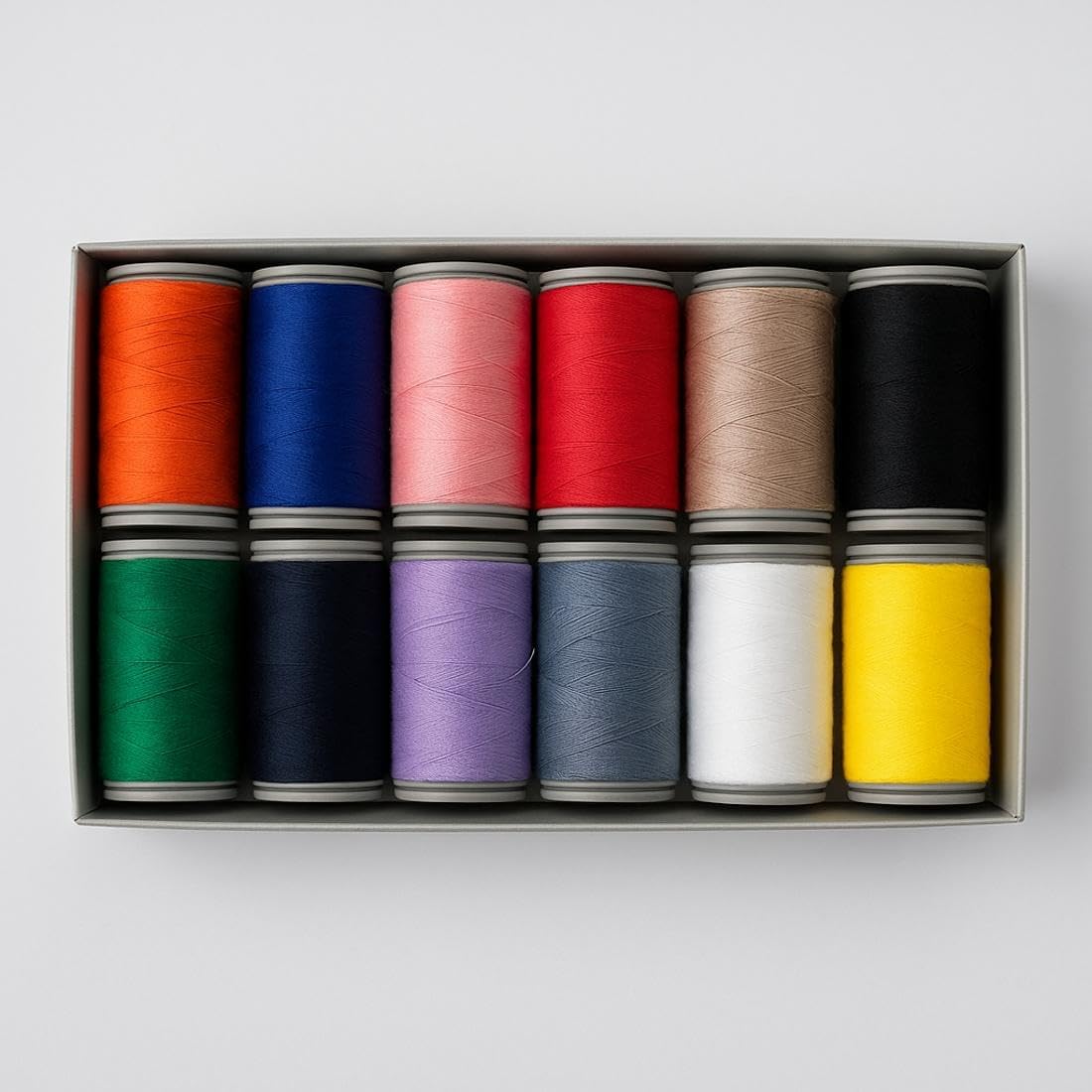 Colorful Serger Sewing Thread - 12 Cones Threads of 500 Yards Each Spool | Sewing Clips Quilting Materials Sewing Machines for Beginners and Heavy-Duty Sewing Machine Threads (12 Color)