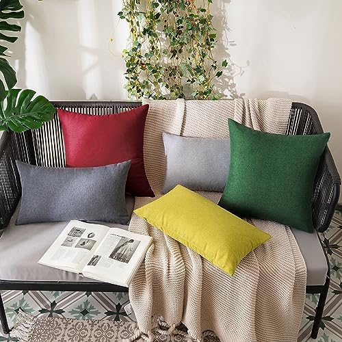 MIULEE Decorative Outdoor Pillow Covers Christmas 18x18 Wine Red - Image 4