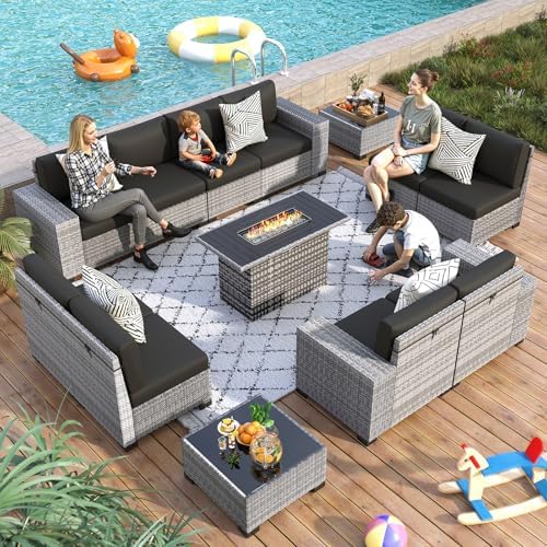 Patio Furniture Set with 44'' Fire Pit Table - Image 2