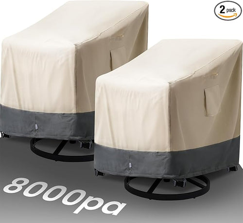 2 Pack Extra Heavy Duty Waterproof Patio Chair Covers by Kikcoin