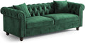 ONBRILL 82 Inch Chesterfield Sofa, 23 Inch Deep Seat Velvet Couch by ONBRILL