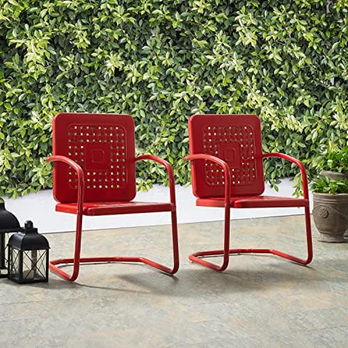 Crosley Furniture Bates 2-Piece Retro Metal Outdoor Patio Chair Set - Image 6