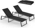 Aluminum Chaise Lounge Chair Outdoor, Foldable& No Assembly Patio Pool Lounge by Oasbira