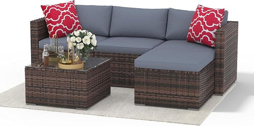 5 PCS Outdoor Sectional Sofa Set, Outdoor Patio Set Sectional Sofa, All-Weather by Garvee