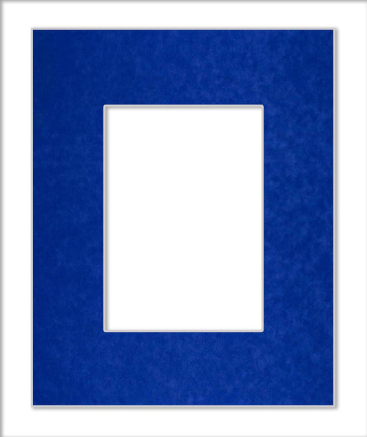 8x10 Mat Bevel Cut for 5x8 Photos - Acid Free Royal Blue Suede Precut Matboard - For Pictures, Photos, Framing - 4-ply Thickness