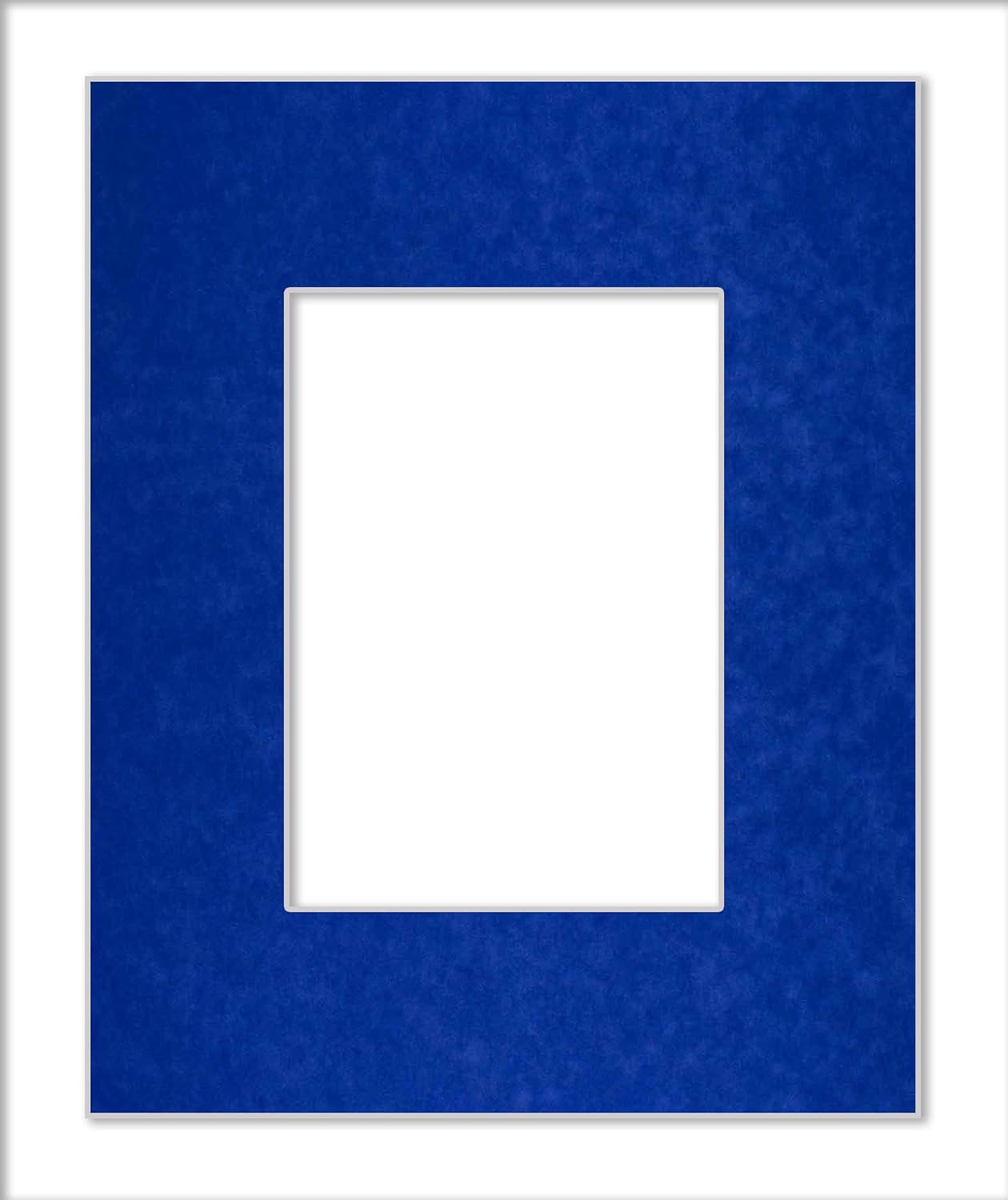 Pack of 25 Acid Free 8x10 Mats Bevel Cut for 6x8 Photos - Royal Blue Suede Precut Matboards With Backing Boards and Clear Photo Mat Bags For Pictures, Photos, Framing - 4-ply Thickness