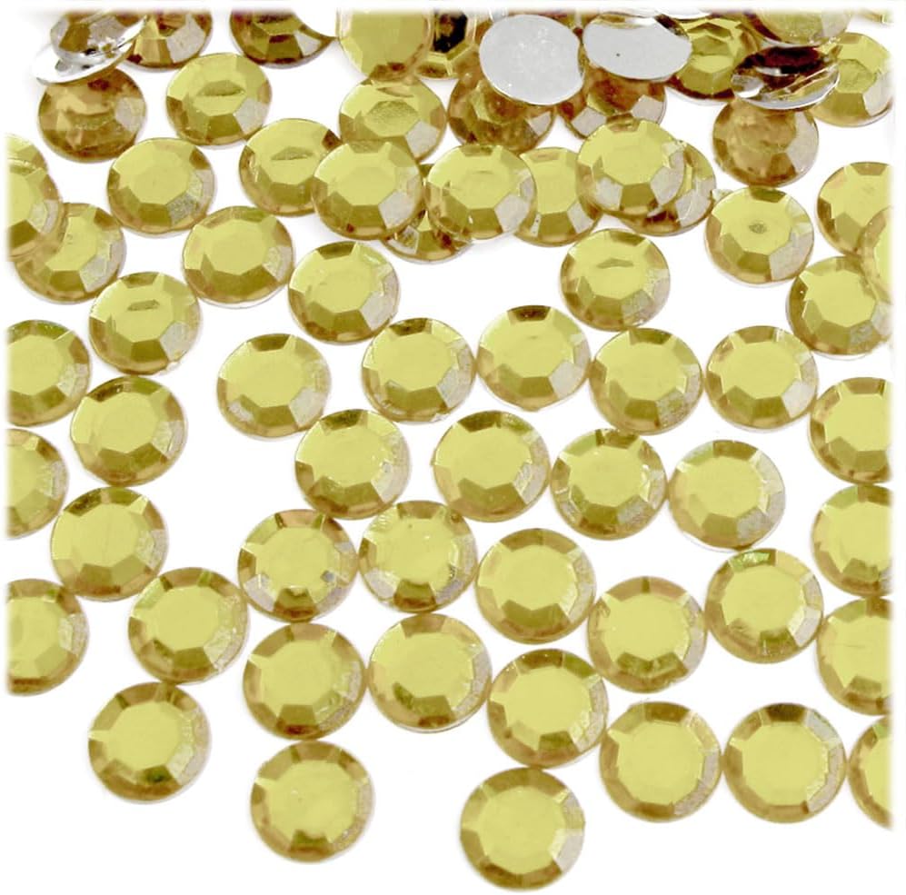 The Crafts Outlet 144pc Flatback Acrylic Rhinestones Round 10mm - Jet Black