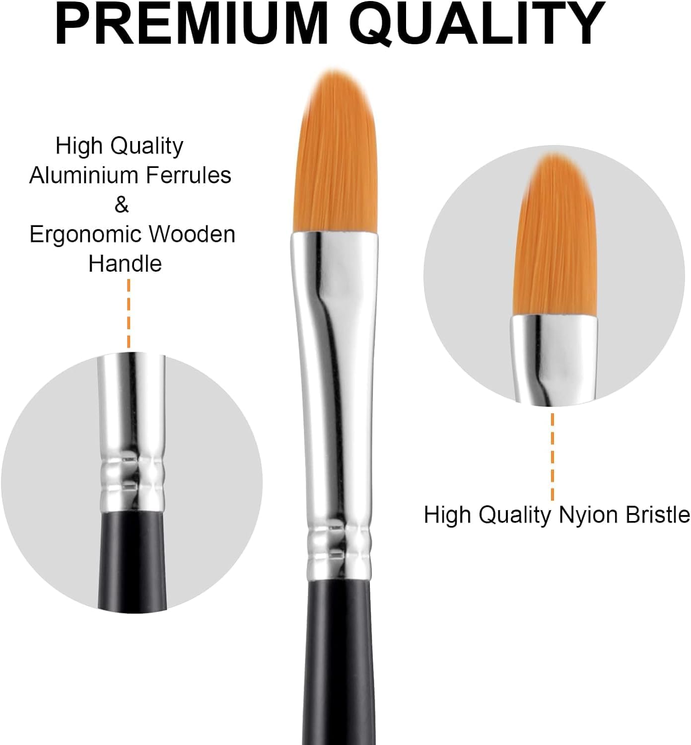 GOTIDEAL Paint Brush Set, 60 Pcs Round Pointed Tip, Small Nylon Hair Brushes for Acrylic, Oil and Gouache，Body, Face Nail Art and Rock Painting, Perfect for Kids & Adult