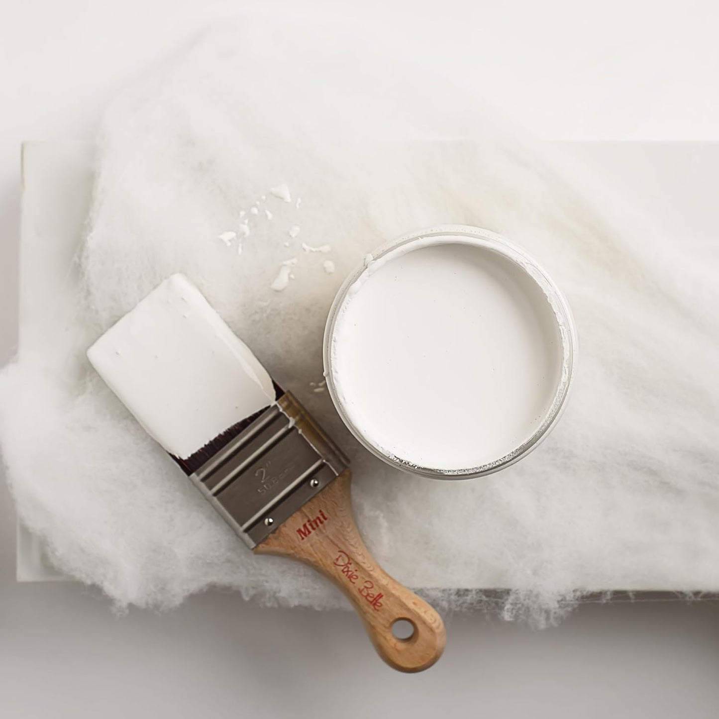 Dixie Belle Paint Company Chalk Finish Furniture Paint - Cotton (8oz) - Matte Pure White Chic Chalk Mineral DIY Furniture Paint