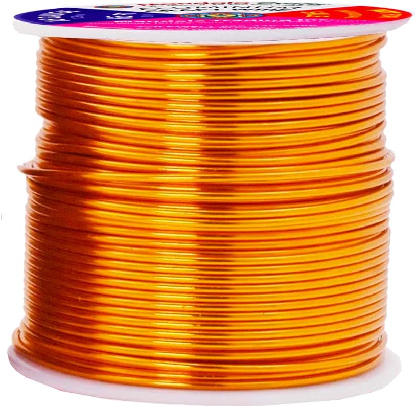 Mandala Crafts 16 Gauge Anodized Aluminum Craft Wire for Jewelry Making – 390 FT Colored Flexible Silver Copper Purple Gold Brown Red Wire - Bendable for Bonsai Armature Crafting Sculpting
