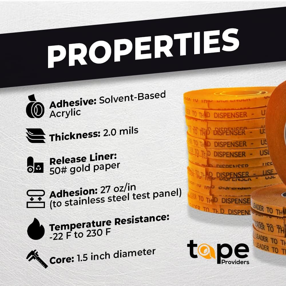 WOD General Purpose ATG Tape, 1/4 inch x 36 yds. (Set of 6 Rolls) Adhesive Transfer Tape Glider Refill Rolls Clear Adhesive on Gold Liner (Acid Free) RWATG20