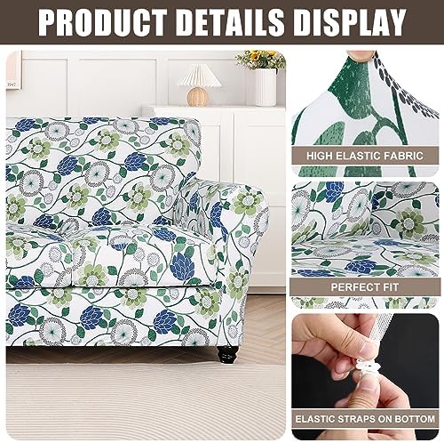 SearchI Stretch Sofa Cover Printed Couch Cover, Floral Pattern 3 Pieces - Image 2