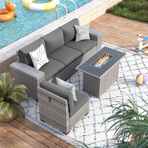 Patio Furniture Set with 44'' Fire Pit Table - Image 2