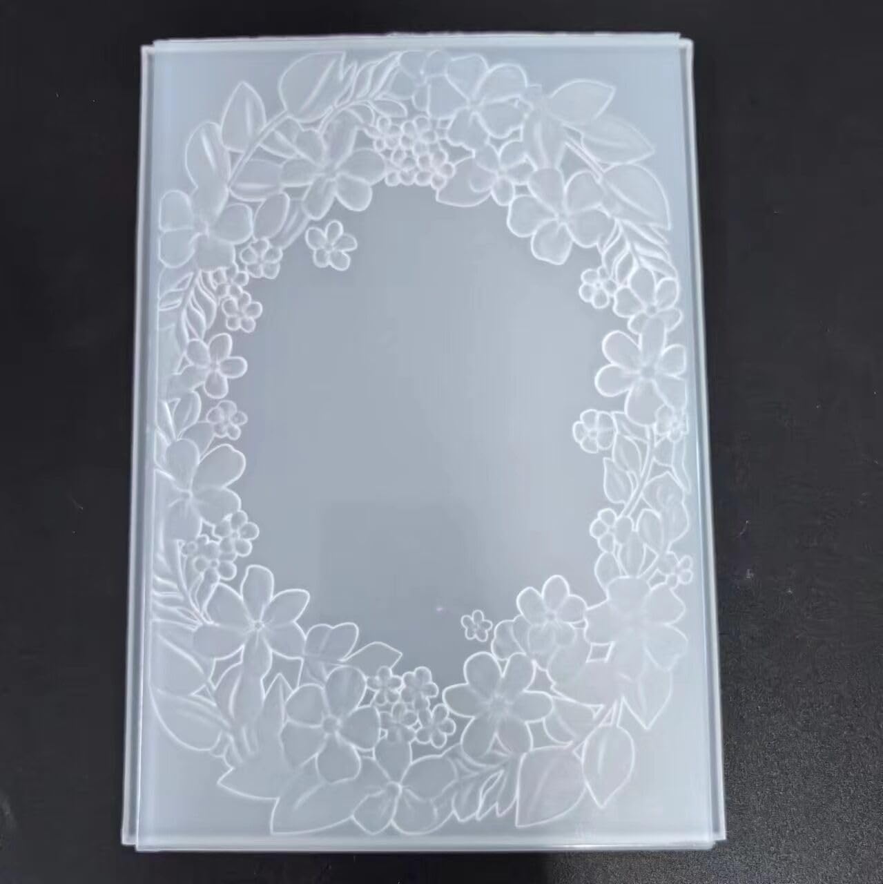 NZJ 3D Texured Flower Frame Background Plastic Embossing Folders for Card Making Scrapbooking and Other Paper Crafts