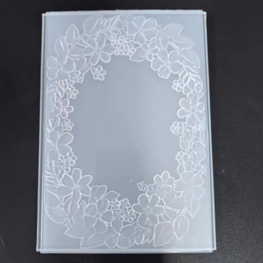 NZJ 3D Texured Flower Frame Background Plastic Embossing Folders for Card Making Scrapbooking and Other Paper Crafts