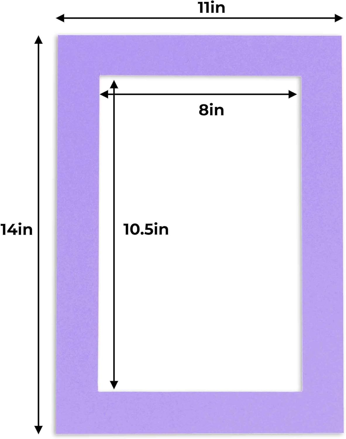 11x14 Mat for 8.5x11 Photo - Precut Light Purple Picture Matboard for Frames Measuring 11 x 14 Inches - Bevel Cut Matte to Display Art Measuring 8.5 x 11 Inches - Acid Free Pack of 25 MATS