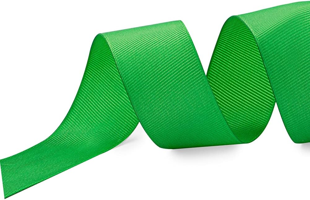 LIUYAXI 1-1/2" X 50 Yards Solid Green Grosgrain Ribbon, Perfect for Crafts, Wedding Decor, DIY Hair Accessories, Sewing, Gift Package Wrapping and More
