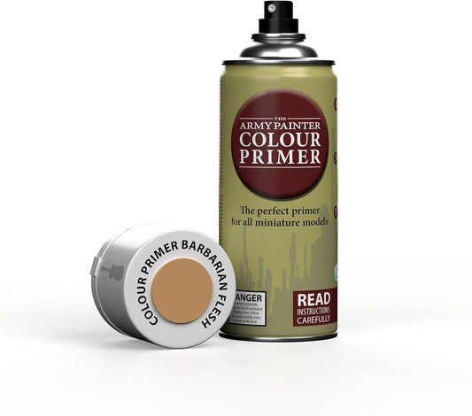 The Army Painter Color Primer Spray Paint, Barbarian Flesh, 400ml, 13.5oz - Acrylic Spray Undercoat for Miniature Painting - Spray Primer for Plastic Miniatures