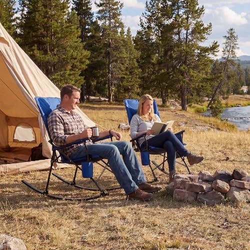 Romswi 2 Pack Folding Rocking Camping Chairs - Image 2