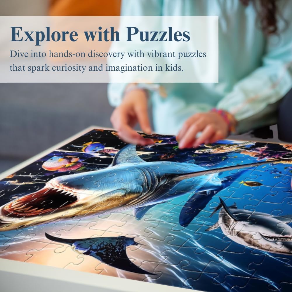 Eyewitness Discovery Puzzle Shark Reef, 100 Piece Jigsaw for Kids, Educational Learning Toy for Boys & Girls, Children Ages 5+