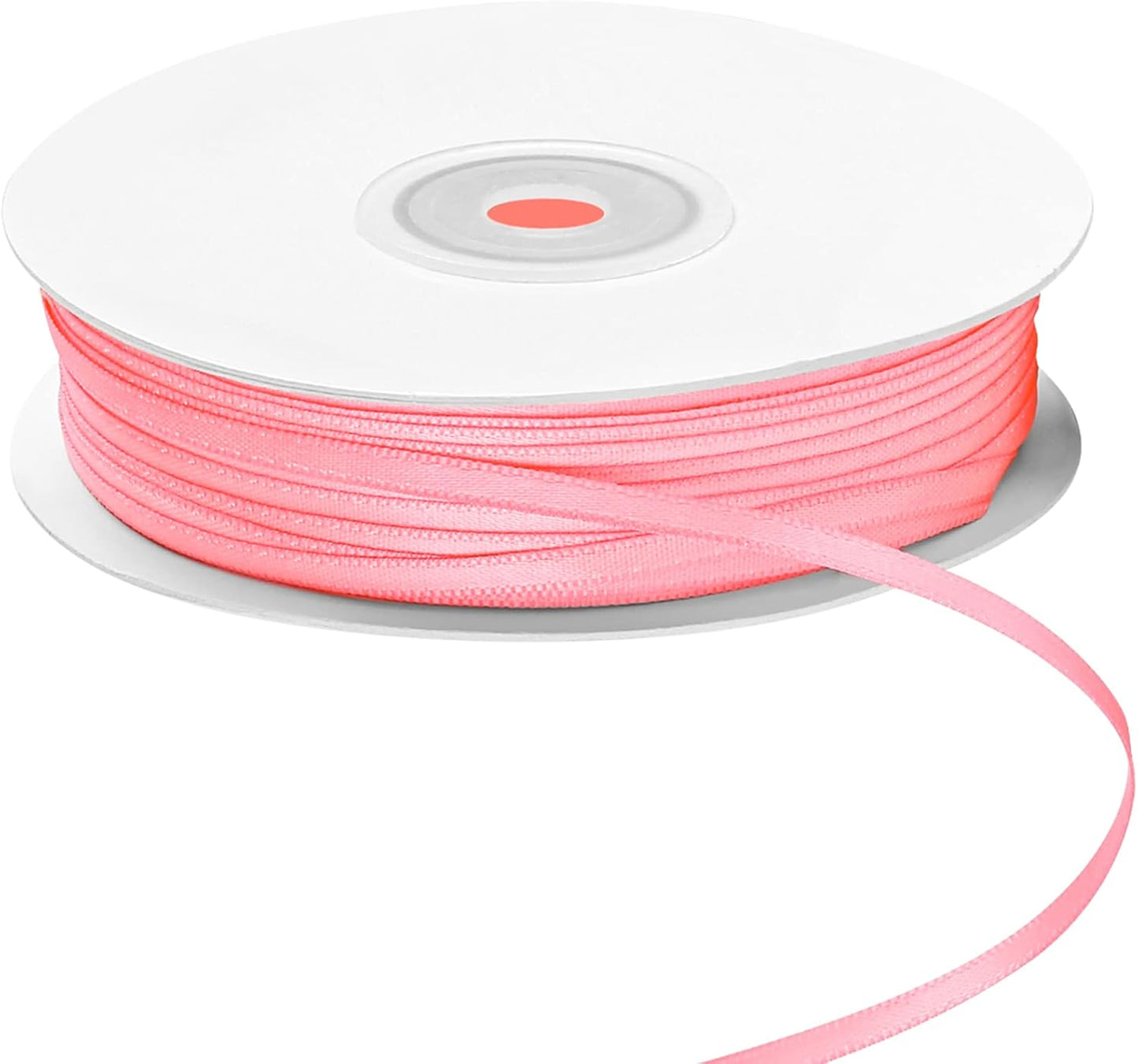 LIUYAXI Pink Double Faced Satin Ribbon, 1/8" X Continuous 100 Yards, Thin Ribbons Perfect for Gift Wrapping Wedding Invitation Card Hair Bows Tag Floral Arrangement DIY Craft