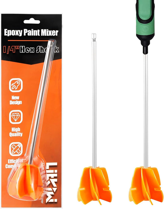 New Design Paint Mixer Drill Attachment with 1/4"Hex Shank Adapt to Quick Chuck Drill,Multipurpose Paint Stirrer for Liquids that Require Constant Stirring(Resin,Epoxy,Paint and etc.)