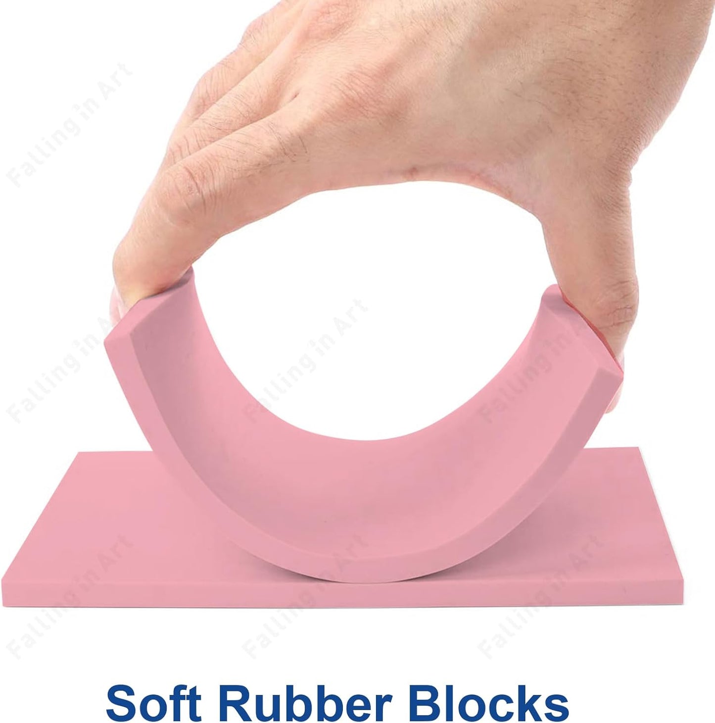 Falling in Art 4 x 6" Pink Rubber Carving Blocks, 12 Pack Soft Linoleum Blocks for Printmaking, Stamp Making, and DIY Crafting, 4/17" Thick