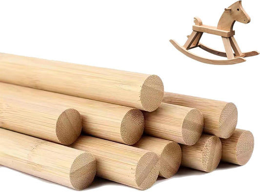 3/4 x 48 Inch 5 PCS Dowel Rods Wood Sticks Wooden Dowel Rods - Unfinished Bamboo Sticks - for Crafts and DIYers