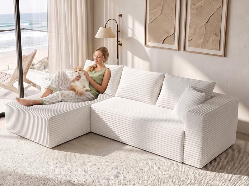 93" Boneless Couch, Modular Sectional Sofa - Image 3