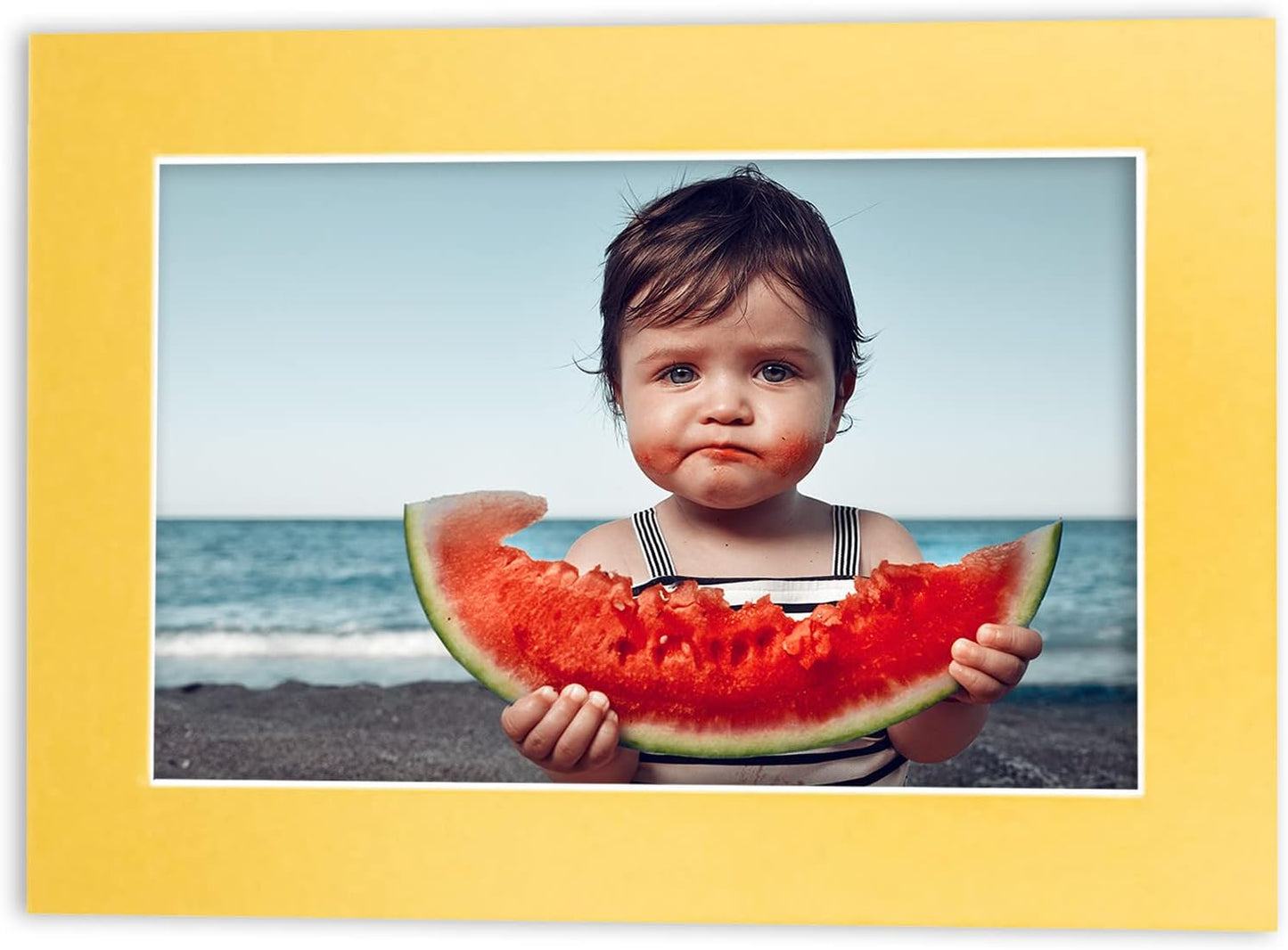 8x10 Mat Bevel Cut for 5.5x8.5 Photos - Acid Free Metallic Gold Precut Matboard With Backing Board and Crystal Clear, Self Seal Photo Mat Bag - For Pictures, Photos, Framing - 4-ply Thickness