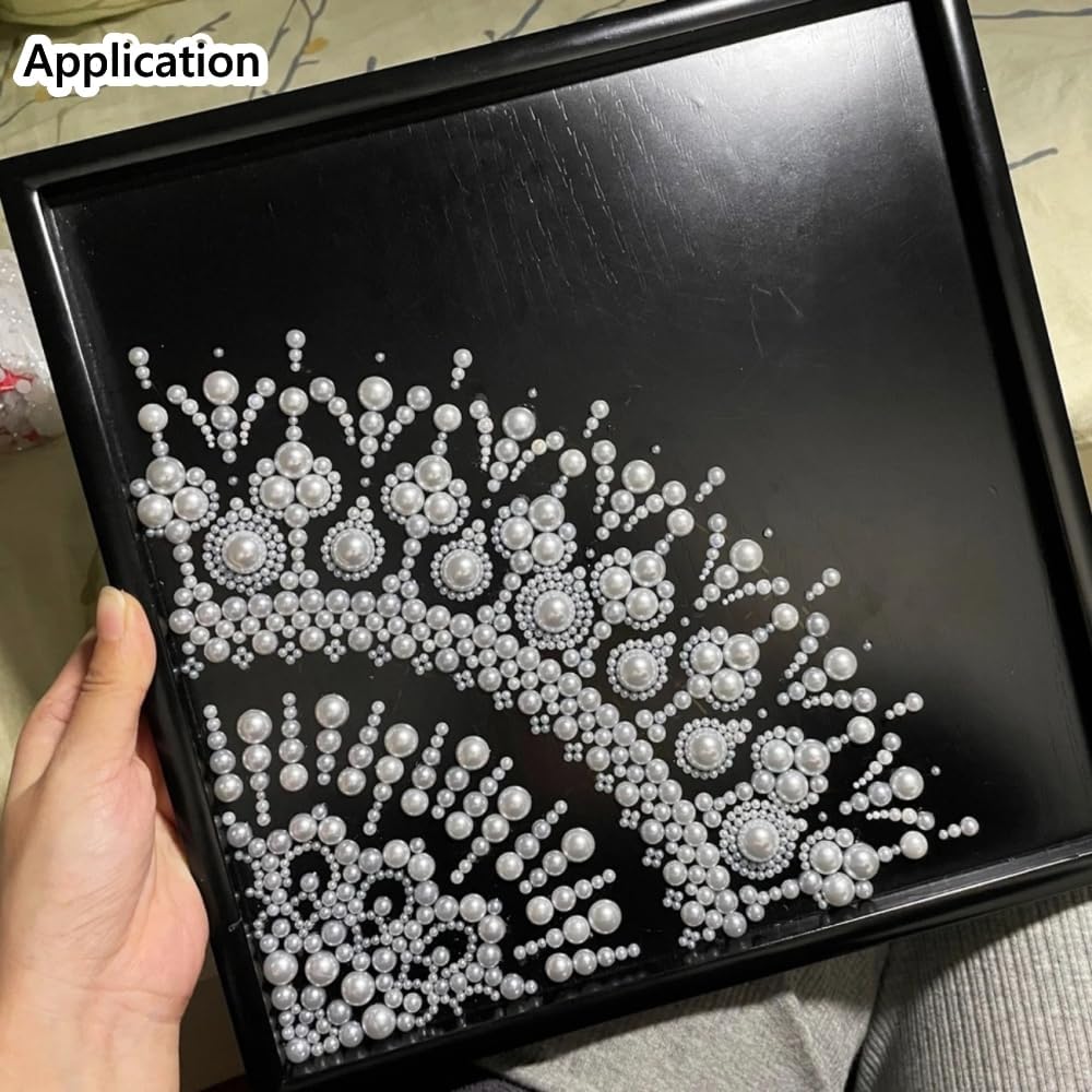 400pcs 12mm Half Pearls for Crafts Flatback Round Half Pearl Beads for Jewelry Making Nail Art Scrapbook Craft Wedding Dress Decoration(Ivory White)