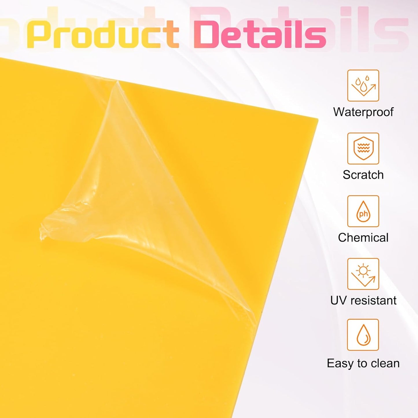 uxcell 3Pcs Acrylic Sheets 8x8 Inch Acrylic Panel 1/8 Inch-3mm Plastic Board for Picture Frames Sign Holders DIY Display Projects Craft, Yellow