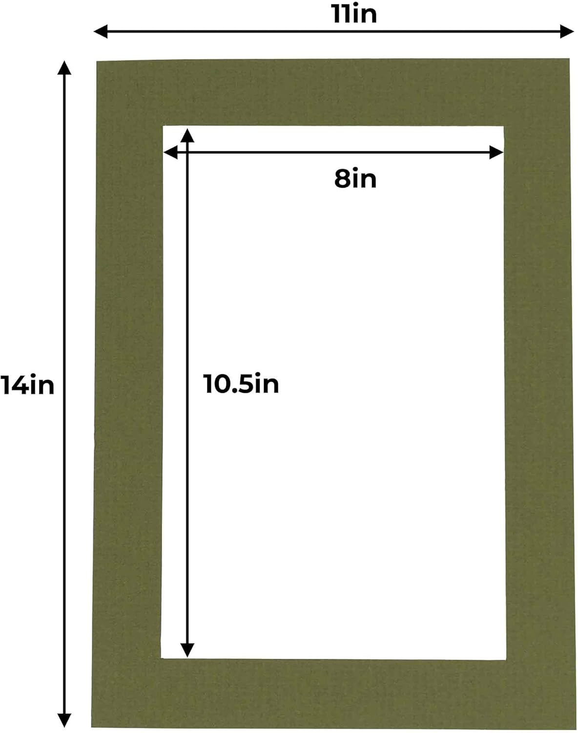 11x14 Mat for 8.5x11 Photo - Precut Dill Green Picture Matboard for Frames Measuring 11 x 14 Inches - Bevel Cut Matte to Display Art Measuring 8.5 x 11 Inches - Acid Free Pack of 25 MATS