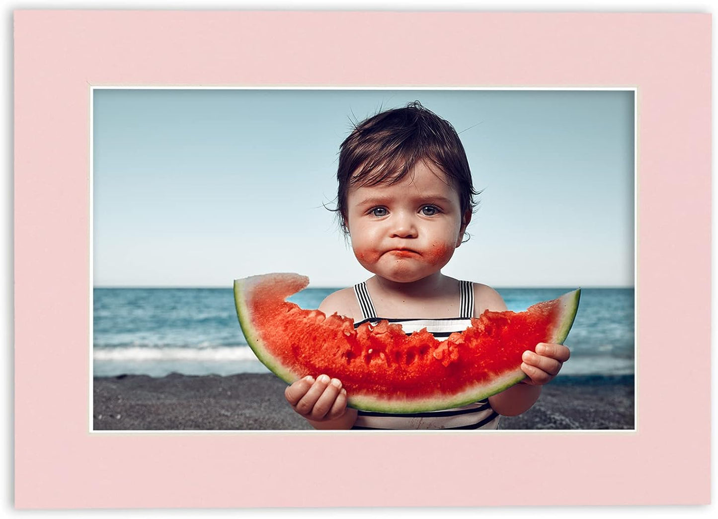 Pack of 25 Acid Free 8x10 Mats Bevel Cut for 5x8 Photos - Soft Pink Precut Matboards With Backing Boards and Clear Photo Mat Bags For Pictures, Photos, Framing - 4-ply Thickness