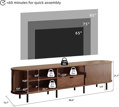 86.6" Mid-Century TV Stand - Image 2