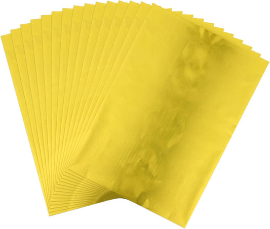 Briartw 20x29cm Hot Foil Paper 50 Sheets Pack Toner Reactive Foil Hot Stamping Foil Paper by Laser Printer and Laminator for Scrapbooking Craft Cardmaking DIY Album (Yellow Gold, 100 Sheets)
