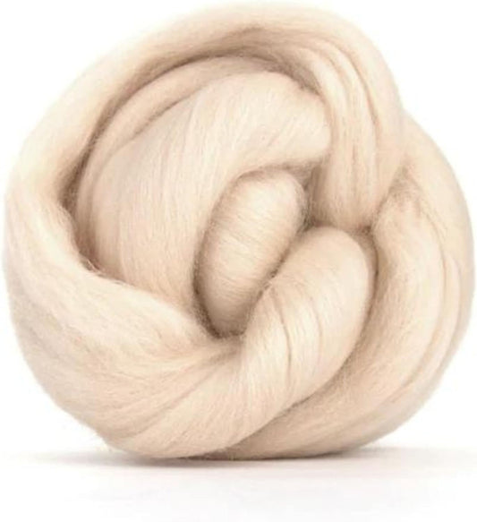 Revolution Fibers Merino Wool Combed Top | 1 lb Premium Wool Roving | 22 Micron, Best Merino Wool for Spinning, Tapestry, Needle Felting, Big Yarn Roving and Wall Hangings (Eggshell)