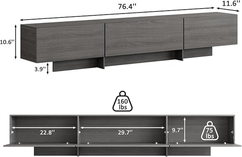 76.4'' Modern TV Stand for Living Room, Mid Century Modern TV Console, - Image 2