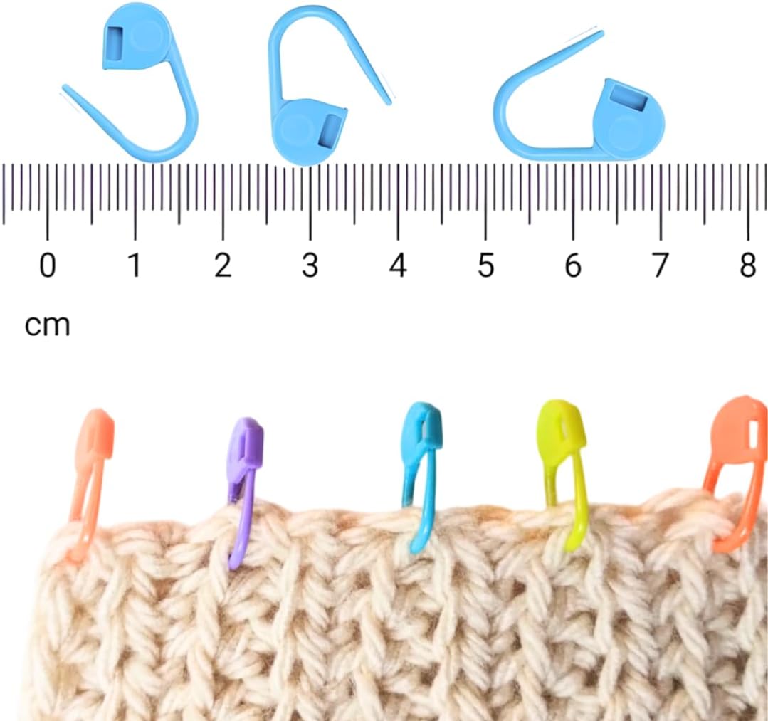 Luwans Stitch Markers for Crocheting - 50Pcs Crochet Stitch Markers for Knitting Yarn & DIY Crafts | Lightweight Plastic Crochet Pins with 8 Assorted Colors | Durable and Easy Locking, multicolored