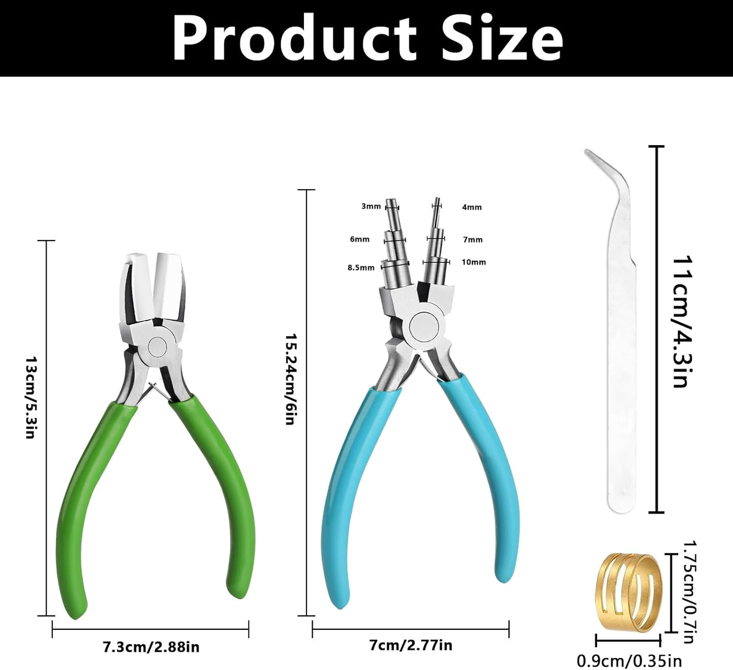 2 Pieces 6 in 1 Jewelry Pliers Jewelry Making Tool Bail Making Pliers wire bending pliers Wire Bending for Beading Looping Shaping Wire DIY Crafts,Bending Jewelry Makings Looping Crafts