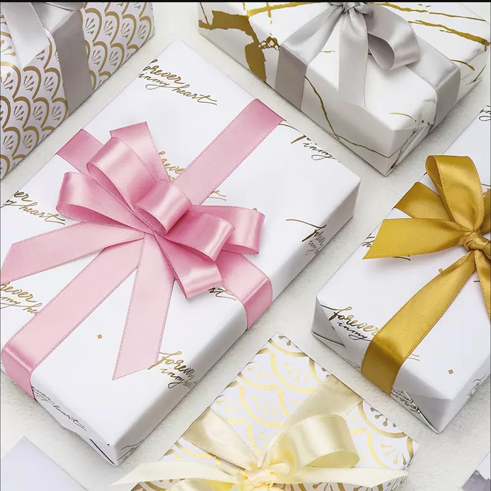 1-1/2" x 25 Yards Satin Ribbon, Ivory Silk Ribbon Ideal for Gift Wrapping, Floral Bouquets, Crafts, Wedding Party Decorations, Christmas and Sewing Projects