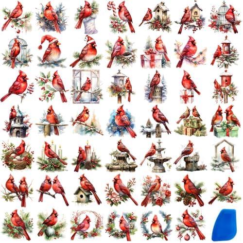ZMRU 48 Sheets Vintage Christmas Rub On Transfers by ZMRU