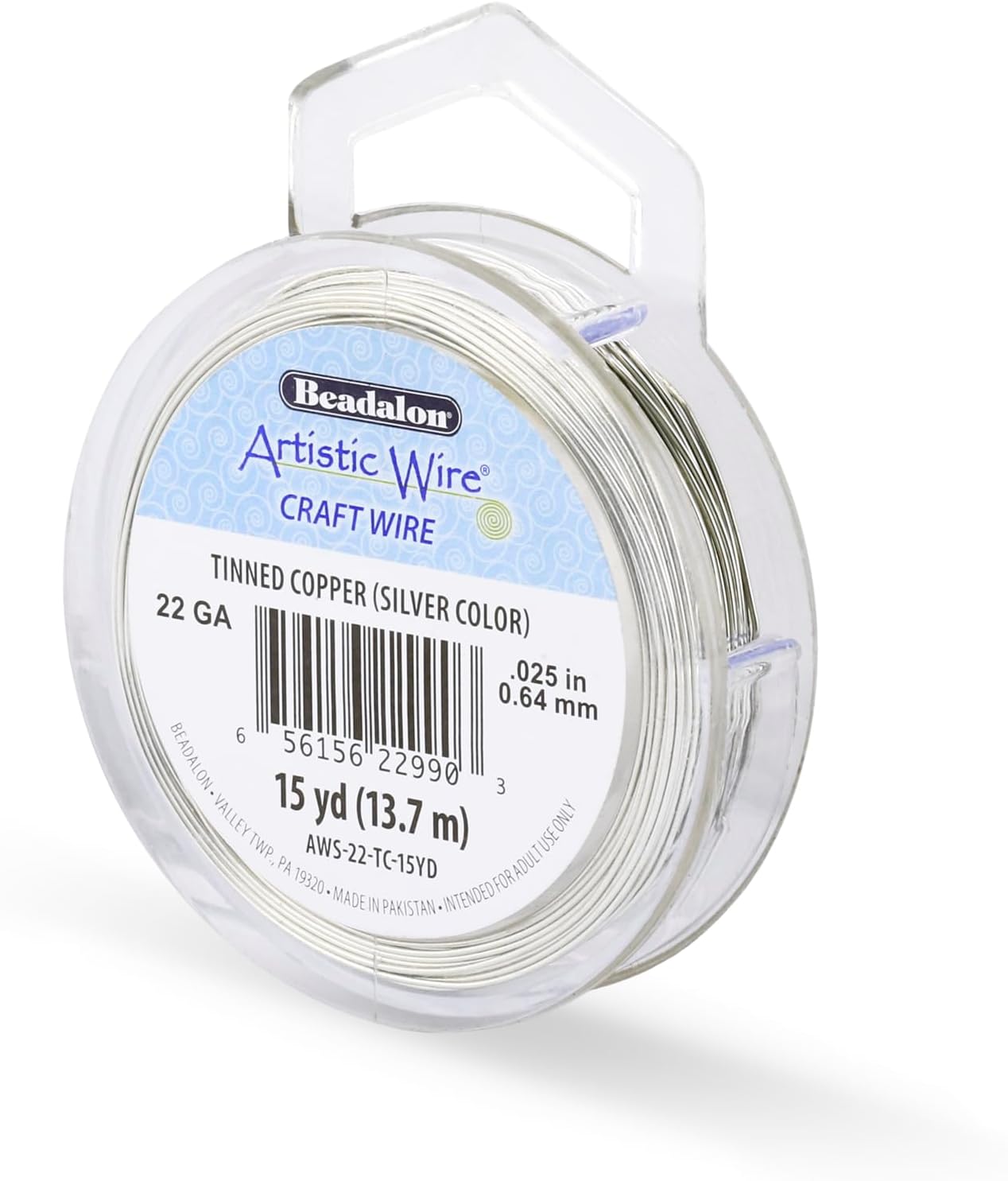 Artistic Wire, 22 Gauge Tarnish Resistant Tinned Copper Craft Wire, 15 yd