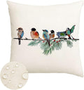 RABUSOFA Christmas Outdoor Pillow Covers Waterproof 18x18 Inch Birds Christmas by RABUSOFA