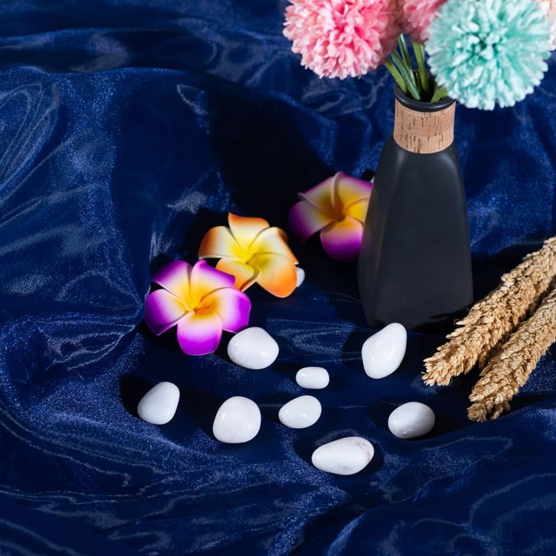 Fynite Navy Blue Organza Fabric by The Yard | 20 Yard Long | 44" Wide | Bridal Soft Sheer Organza Tulle for DIY Wedding Dress Fashion Craft Decorations