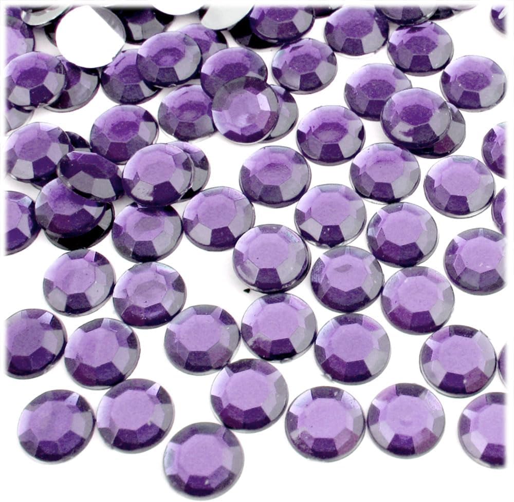 The Crafts Outlet 144pc Rhinestones Round 10mm - Purple Amethyst