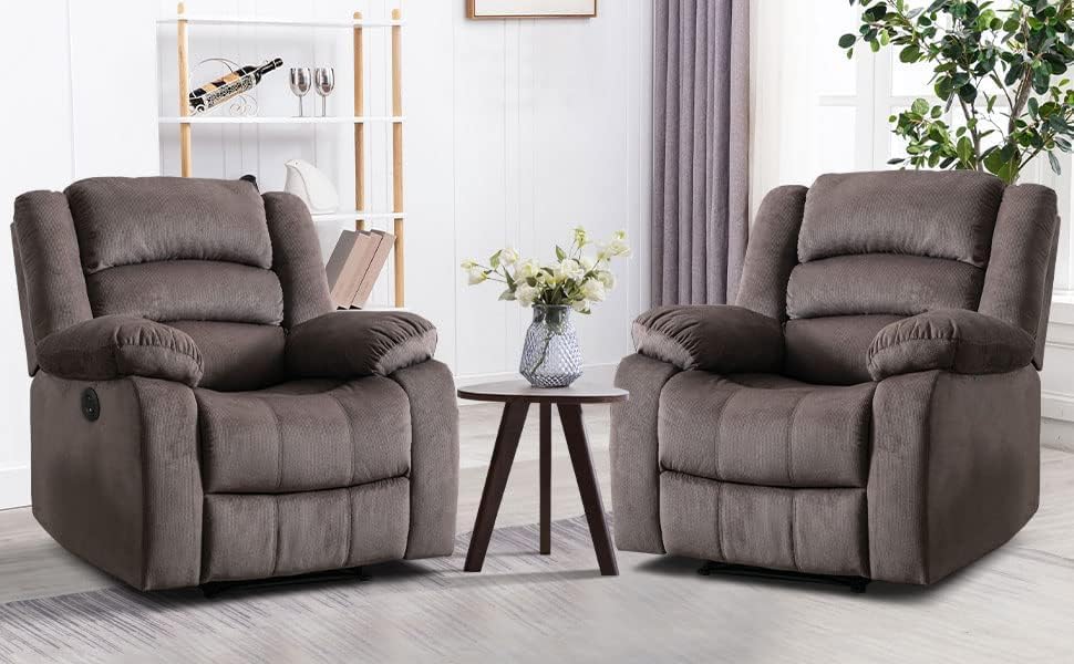 EBELLO Classic Power Recliner Chair, Oversized Electric Overstuffed Reclining - Image 2