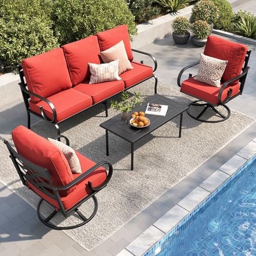 PHI VILLA 5 Seat Metal Patio Furniture Set by PHIVILLA